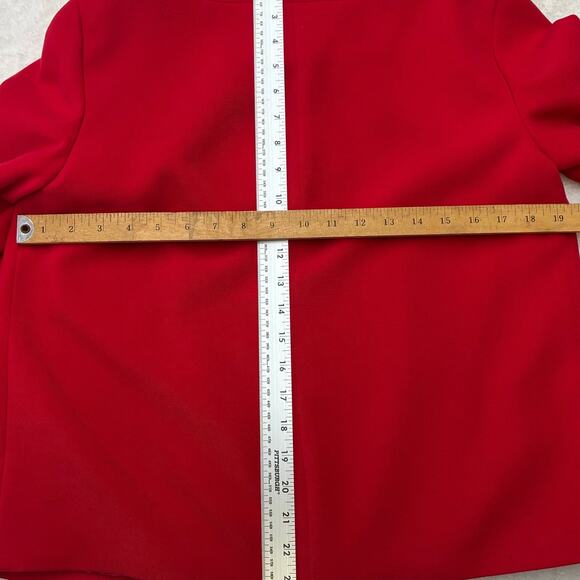 SANDRO Petite Red Cape Jacket - size Medium Christmas Holiday Party - Picture 9 of 10